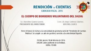 RENDICIN DE CUENTAS 2015 CUERPO DE BOMBEROS VOLUNTARIOS