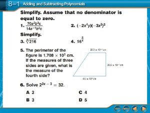 Lesson 8-1 adding and subtracting polynomials answers