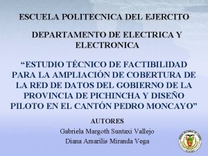 ESCUELA POLITECNICA DEL EJERCITO DEPARTAMENTO DE ELECTRICA Y