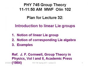 PHY 745 Group Theory 11 11 50 AM