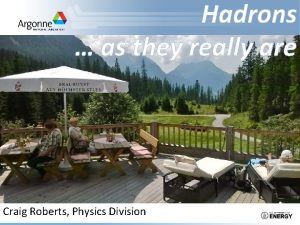 Hadrons as they really are Craig Roberts Physics