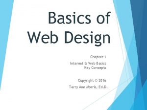 Basics of Web Design Chapter 1 Internet Web