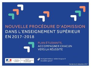 Version du 11 dcembre 2017 SOMMAIRE Le calendrier