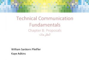 Technical Communication Fundamentals Chapter 8 Proposals William Sanborn