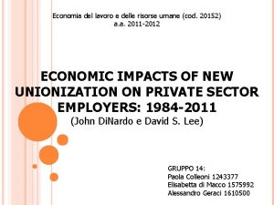 Economia del lavoro e delle risorse umane cod