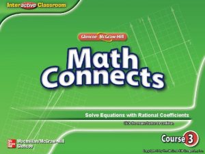 Solve Equations with Rational Coefficients Solve Equations with