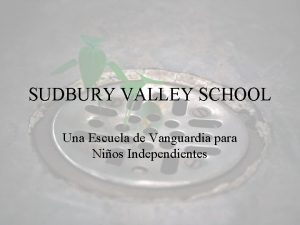 SUDBURY VALLEY SCHOOL Una Escuela de Vanguardia para