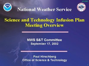 6112021 National Weather Service Science and Technology Infusion