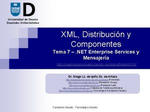 XML Distribucin y Componentes Tema 7 NET Enterprise