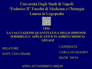 Universit Degli Studi di Napoli Federico II Facolt