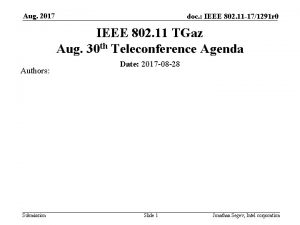 Aug 2017 doc IEEE 802 11 171291 r