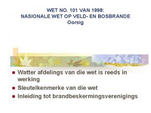 WET NO 101 VAN 1998 NASIONALE WET OP