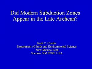 Did Modern Subduction Zones Appear in the Late