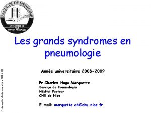 Pr Marquette Anne universitaire 2008 2009 Les grands