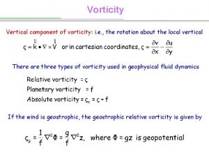 Vorticity Vertical component of vorticity i e the