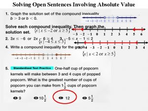 Solving Open Sentences Involving Absolute Value 3 2