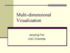 Multidimensional Visualization Jianping Fan UNC Charlotte 1 Example