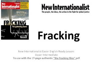 Fracking New Internationalist Easier English Ready Lesson Upper