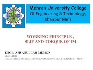 Mehran University College Of Engineering Technology Khairpur Mirs