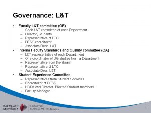 Governance LT Faculty LT committee QE Interim Faculty