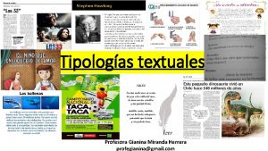 Tipologas textuales Profesora Gianina Miranda Herrera profegianinagmail com