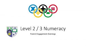 Level 2 3 Numeracy Parent Engagement Evenings Dates