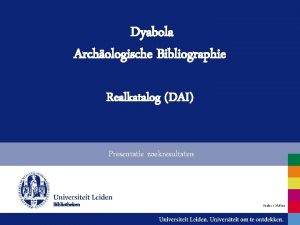 Dyabola Archologische Bibliographie Realkatalog DAI Presentatie zoekresultaten Bibliotheken