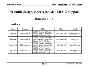 November 2009 doc IEEE P 802 11 091161