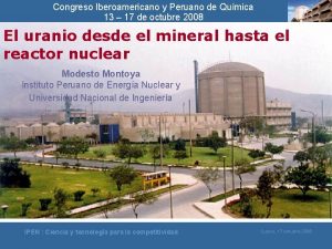 Congreso Iberoamericano y Peruano de Qumica 13 17
