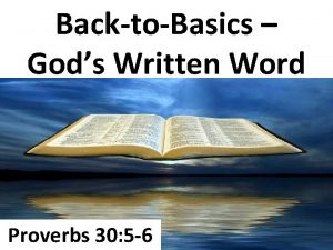 BacktoBasics Gods Written Word Proverbs 30 5 6