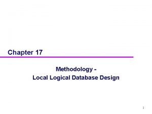 Chapter 17 Methodology Local Logical Database Design 1