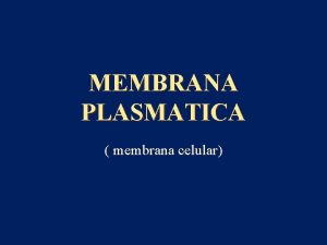 MEMBRANA PLASMATICA membrana celular MEMBRANAS BIOLOGICAS n n