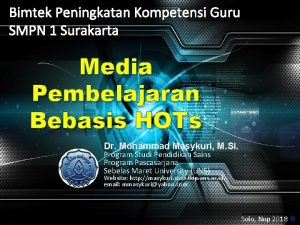 Bimtek Peningkatan Kompetensi Guru SMPN 1 Surakarta Media