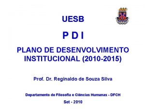 UESB PDI PLANO DE DESENVOLVIMENTO INSTITUCIONAL 2010 2015