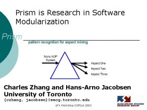 Prism is Research in Software Modularization Prism pattern
