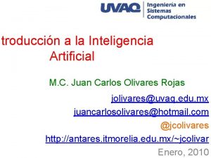 ntroduccin a la Inteligencia Artificial M C Juan