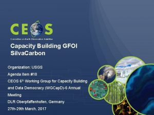 Committee on Earth Observation Satellites Capacity Building GFOI