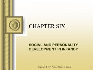 CHAPTER SIX SOCIAL AND PERSONALITY DEVELOPMENT IN INFANCY