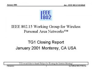 January 2001 doc IEEE 802 15 01048 r