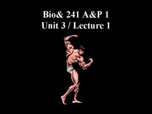 Bio 241 AP 1 Unit 3 Lecture 1