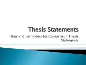 Comparison thesis statement
