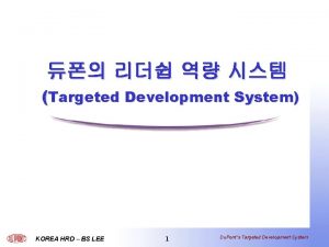 Targeted Development System KOREA HRD BS LEE 1