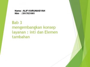 Nama ALIF KARUNIASYAH Nim 2017021061 Bab 3 mengembangkan