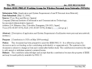 May 2004 doc IEEE 802 15 04263 r