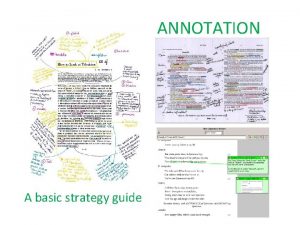 ANNOTATION A basic strategy guide Annotation what it