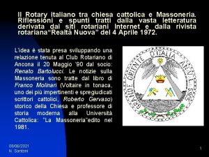 Il Rotary italiano tra chiesa cattolica e Massoneria