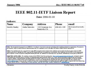 January 2006 doc IEEE 802 11 060177 r
