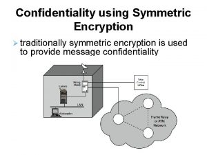 Confidentiality using Symmetric Encryption traditionally symmetric encryption is