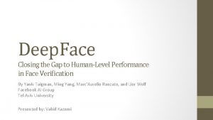 Deep Face Closing the Gap to HumanLevel Performance