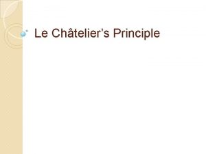 Le Chteliers Principle Problem A 1 00 mol